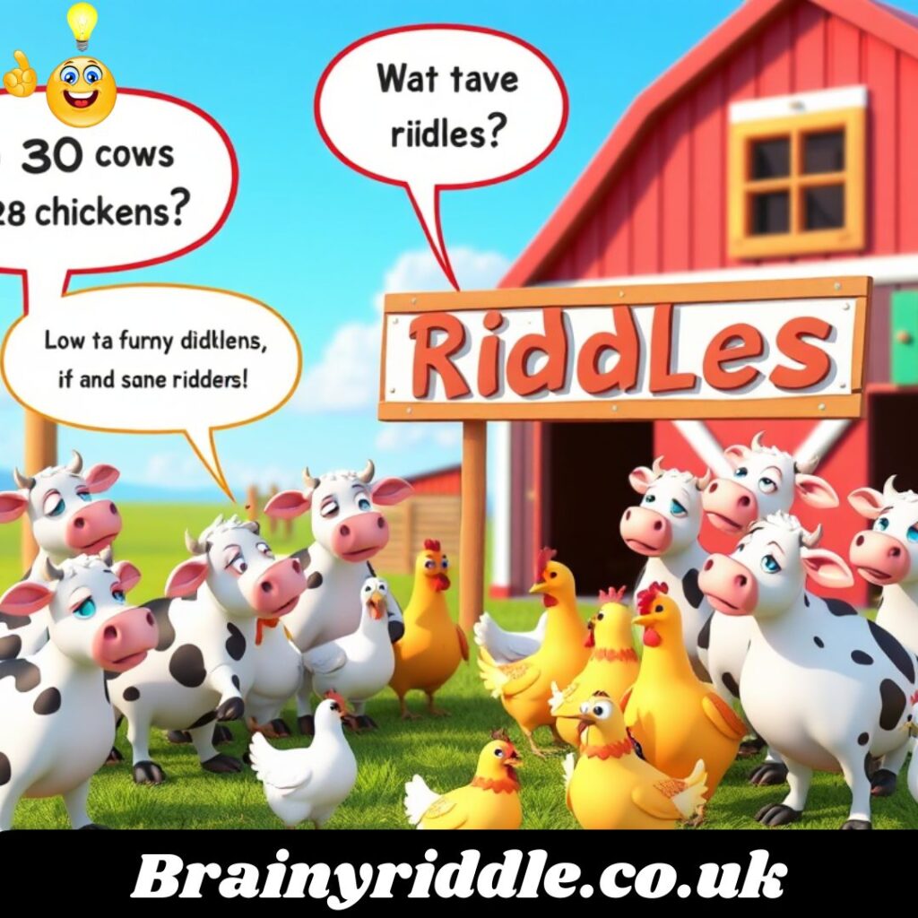 Funny Riddles About 30 Cows and 28 Chickens