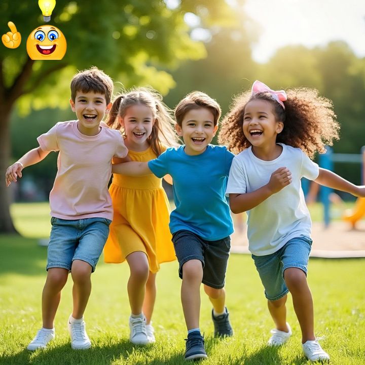 Cute Caption for Kids Playing in the Park